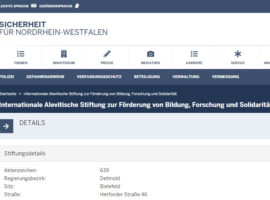 Auf der Seite des NRW Innenministeriums als anerkannte Alevitische Stiftung